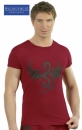 Rotes T-Shirt mit schwarzem Drachen-Print