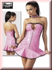 pinkfarbenes Lack-Minikleid