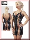 Schwarzes Lack-Minikleid